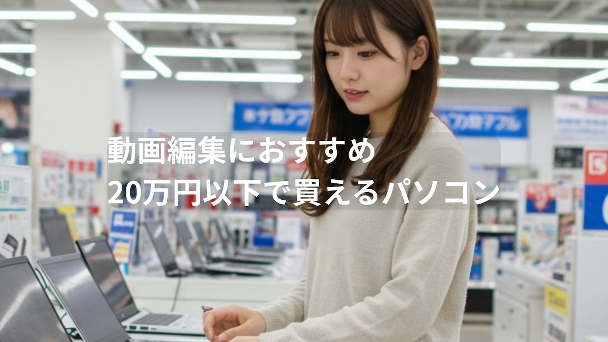 20万円以下の動画編集パソコン